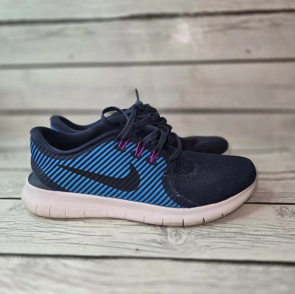 Pre-owned Womens NIKE FREE RN CMTR Blue Running Trainers 831511 400